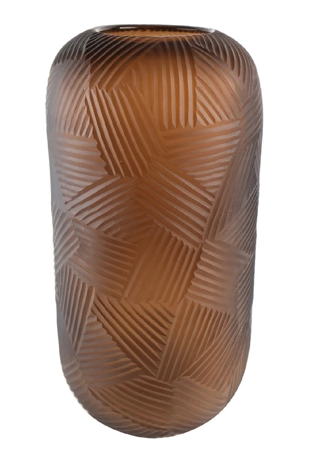 Amber Glass Ridged Vase | OROA Lea | Oroa.com