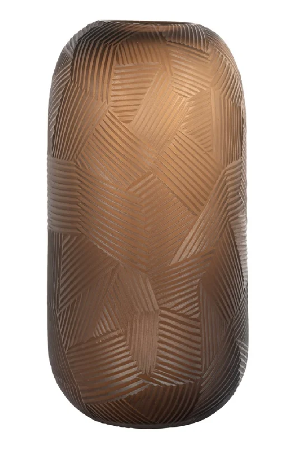 Amber Glass Ridged Vase | OROA Lea | Oroa.com