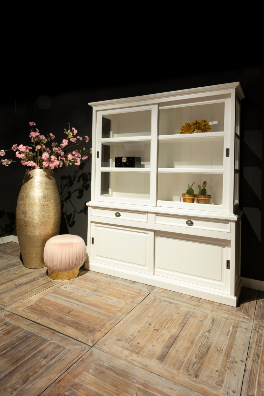 White 2-Drawer Display Cabinet | Oroa | Oroa.com