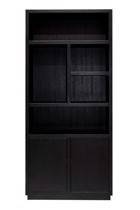 Black Wooden 2-Door Bookcase | Richmond Interiors Oakura | Oroa.com
