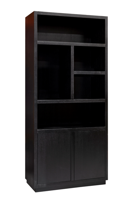 Black Wooden 2-Door Bookcase | Richmond Interiors Oakura | Oroa.com