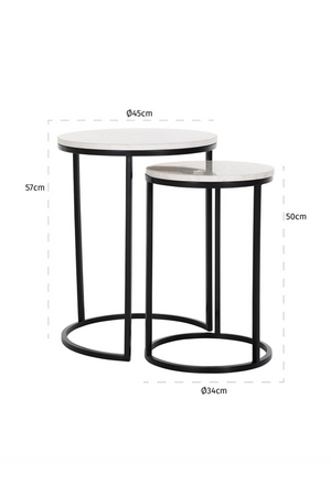 White Marble Nesting End Tables (2) | Richmond Interiors Lexington | Oroa.com
