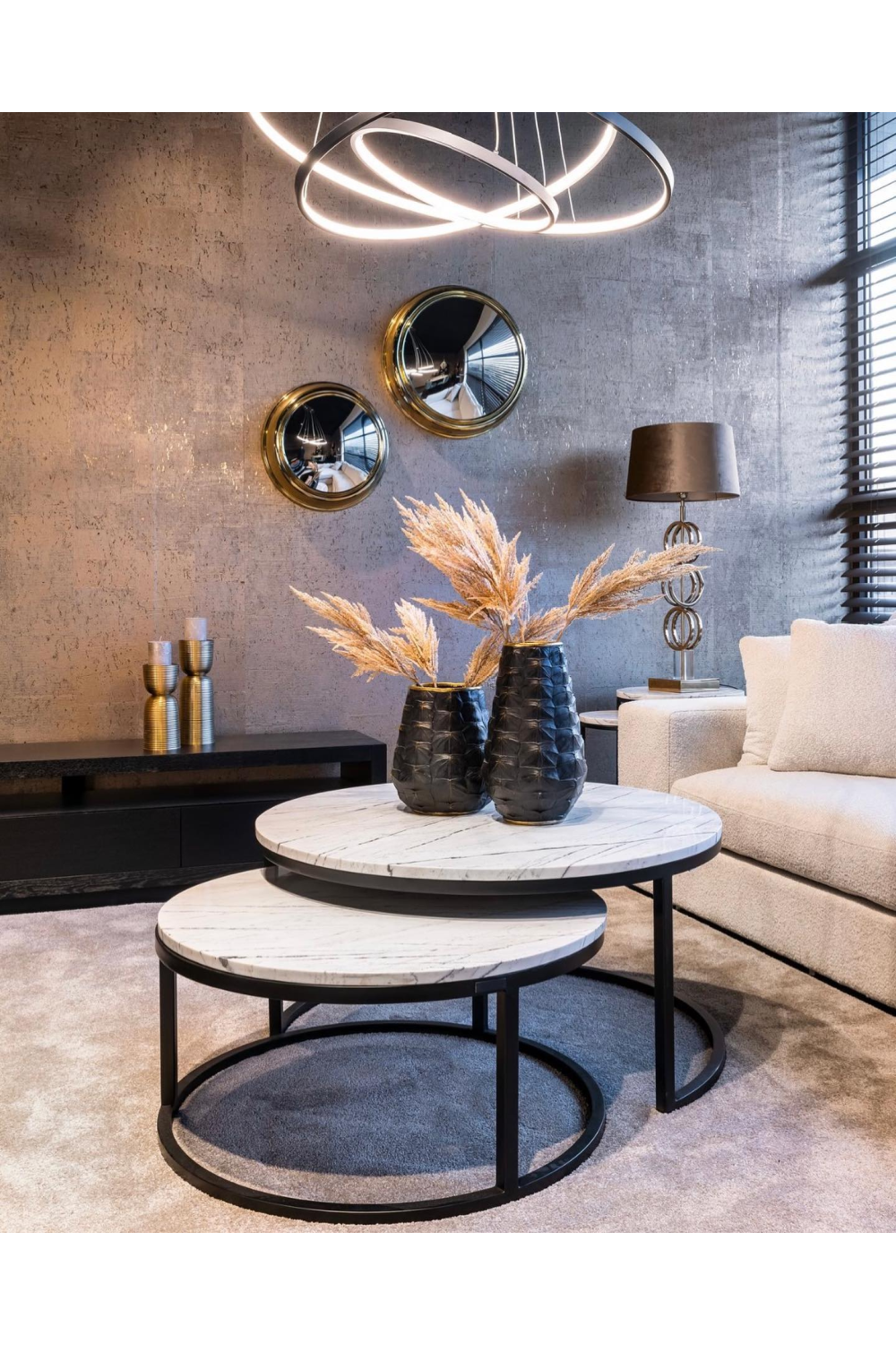 White Marble Nesting Coffee Tables (2) | Richmond Interiors Lexington | Oroa.com