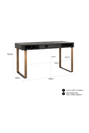 Black Modern Rustic Desk | Richmond Interiors Blackbone | Oroa.com