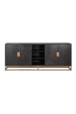 Brass Accent Oak Sideboard | Richmond Interiors Blackbone | Oroa.com