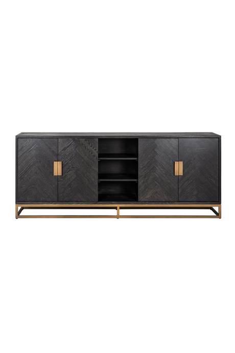 Brass Accent Oak Sideboard | Richmond Interiors Blackbone | Oroa.com