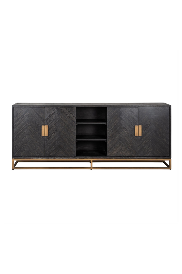 Brass Accent Oak Sideboard | Richmond Interiors Blackbone | Oroa.com