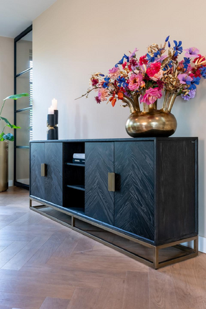 Brass Accent Oak Sideboard | Richmond Interiors Blackbone | Oroa.com