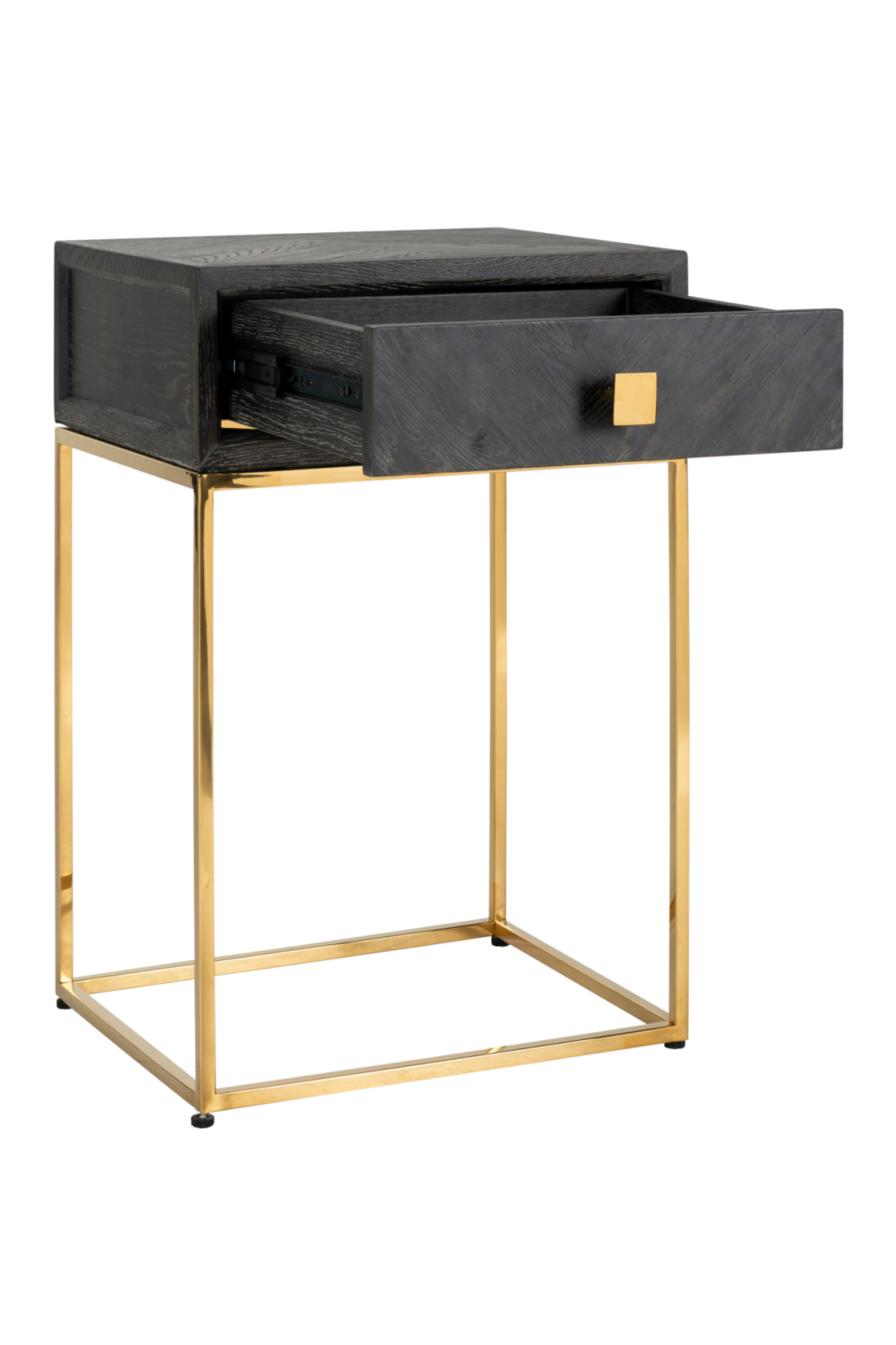 Gold Base One Drawer Bedside Table | OROA Blackbone | OROA.com