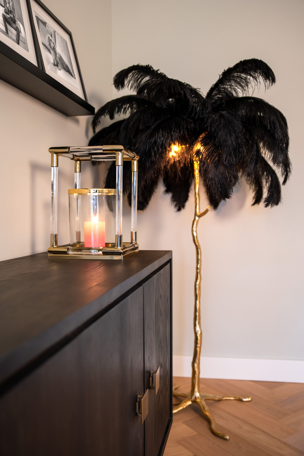 Black Oak Gold Accent Sideboard | OROA Hunter | OROA.com