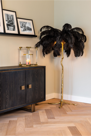 Black Oak Gold Accent Sideboard | Richmond Interiors Hunter | OROA.com