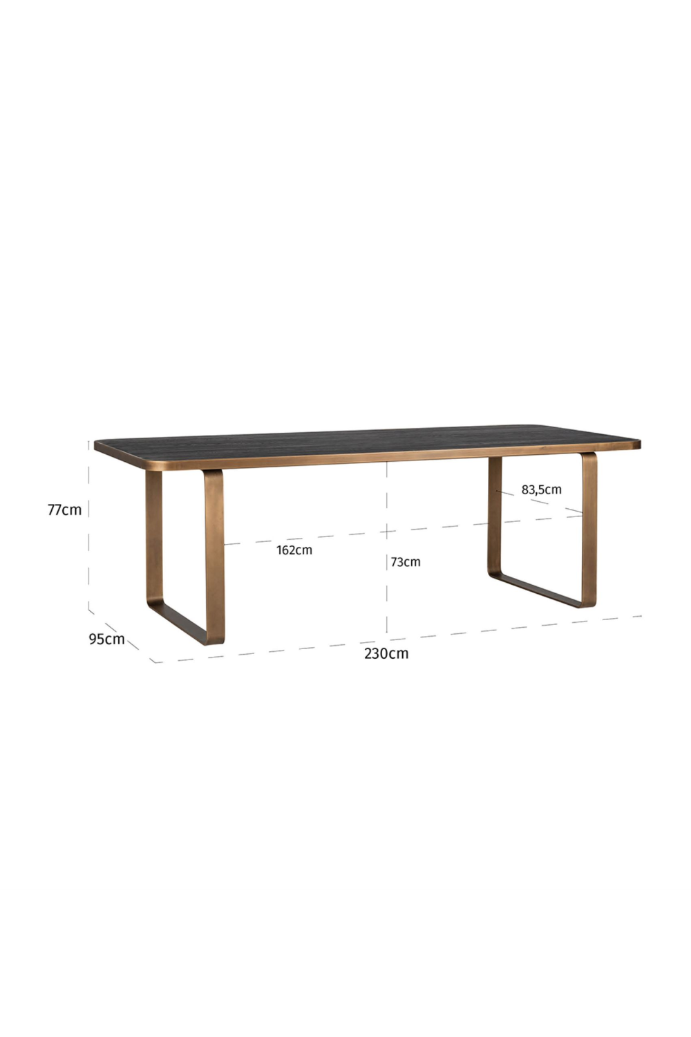 Gold Framed Oak Dining Table | OROA Hunter | Oroa.com