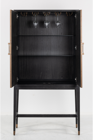 Wood Framed Leather Bar Cabinet | Richmond Interiors Bloomingville | OROA