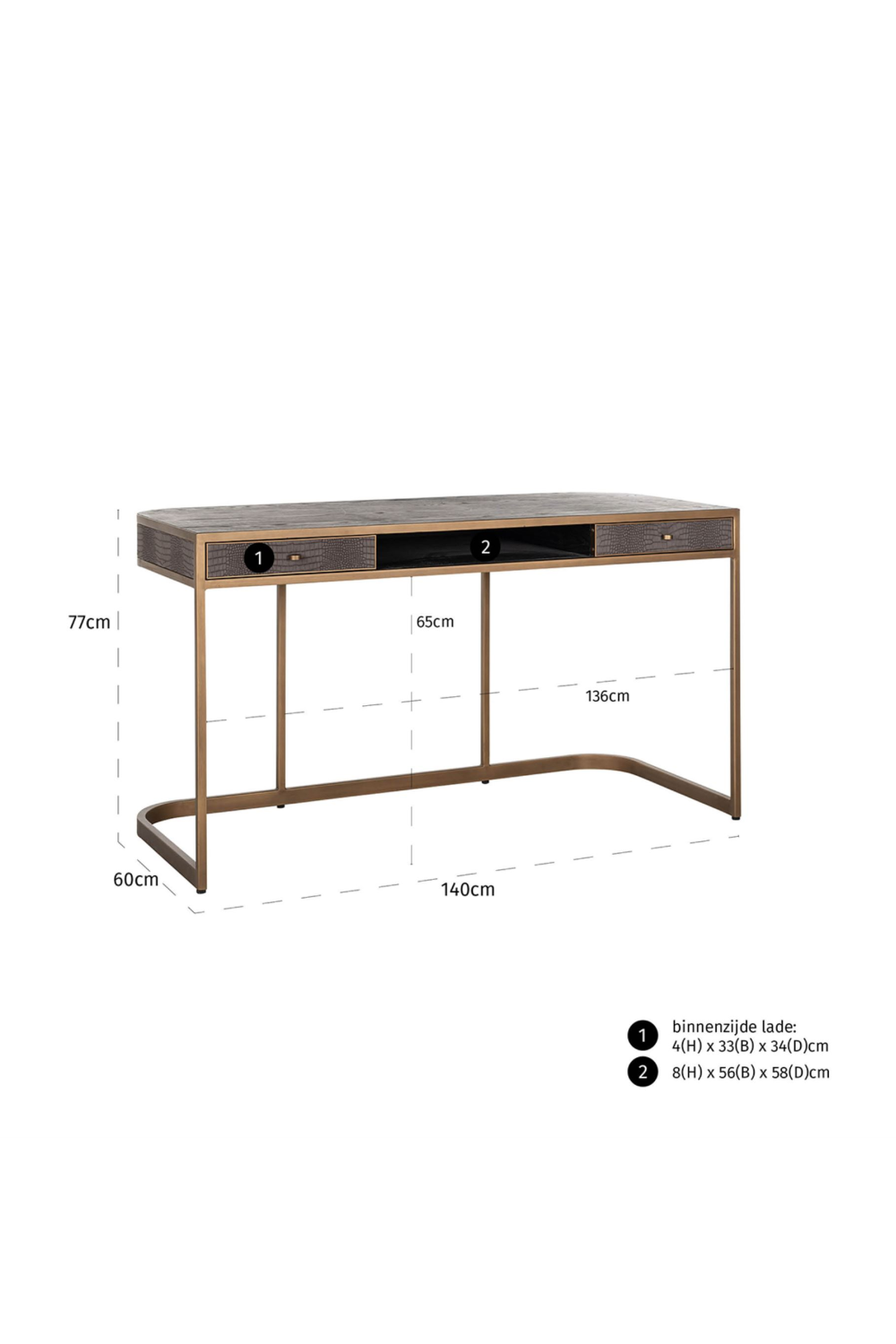 2-Drawer Curved Desk | OROA Classio | Oroa.com