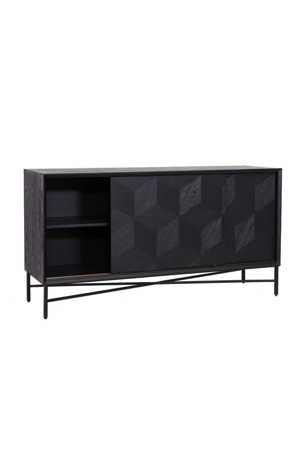 Black Oak Sliding Door Sideboard | OROA Blax | OROA.com