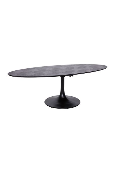 Oval Black Oak Pedestal Dining Table | Richmond Interiors Blax | OROA.com