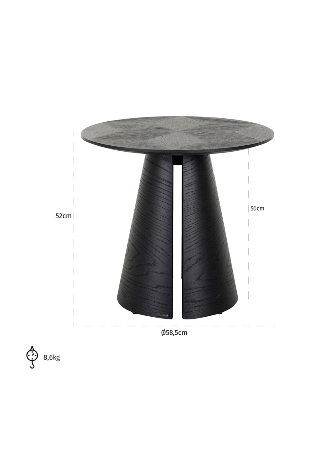 Black Oak Pedestal End Table | OROA Blax | Oroa.com