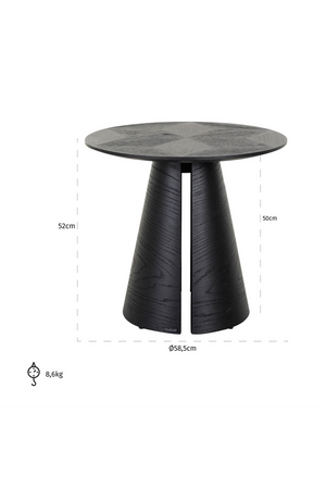 Black Oak Pedestal End Table | Richmond Interiors Blax | Oroa.com