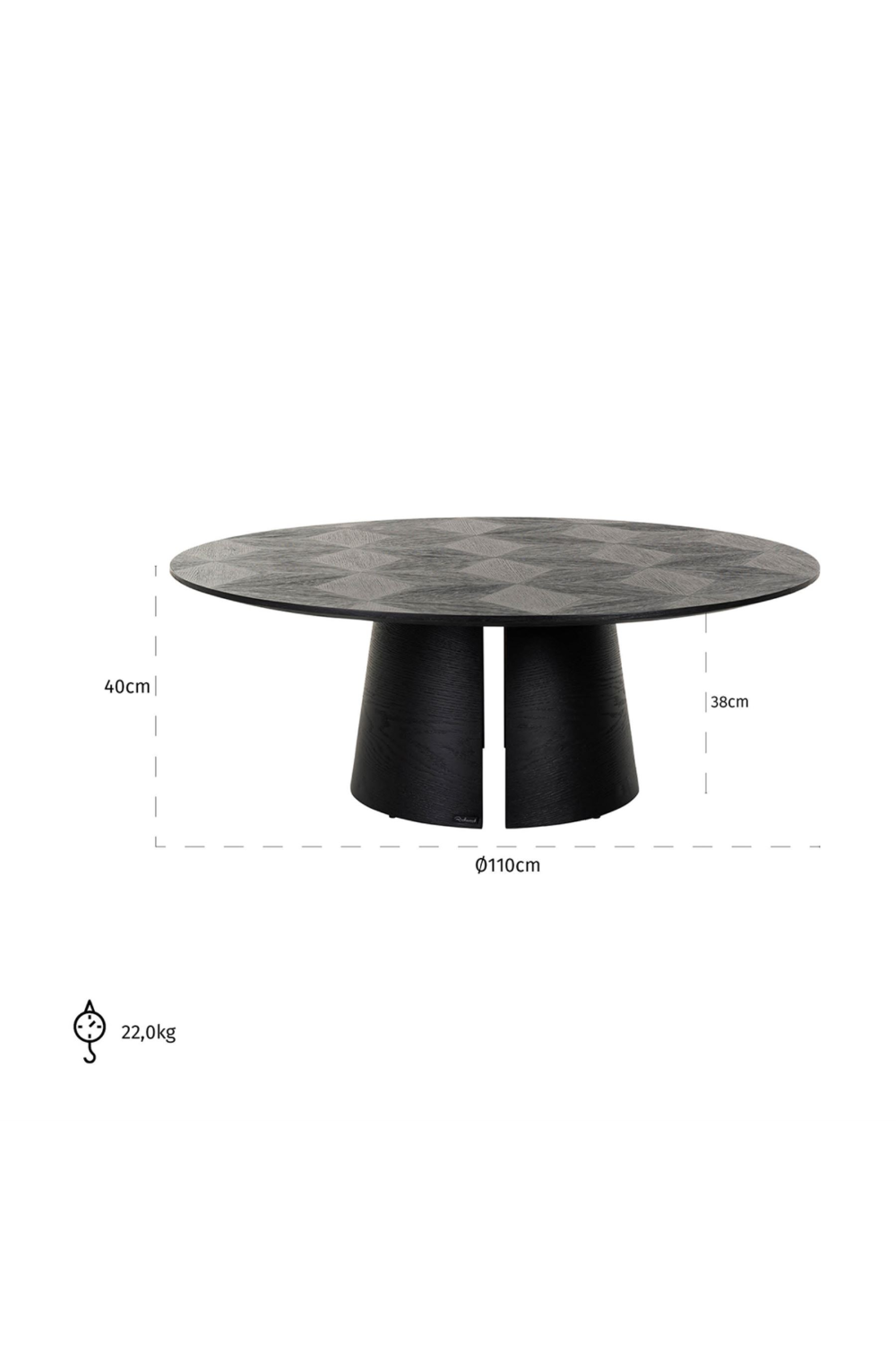 Black Oak Pedestal Coffee Table | Richmond Interiors Blax | Oroa.com