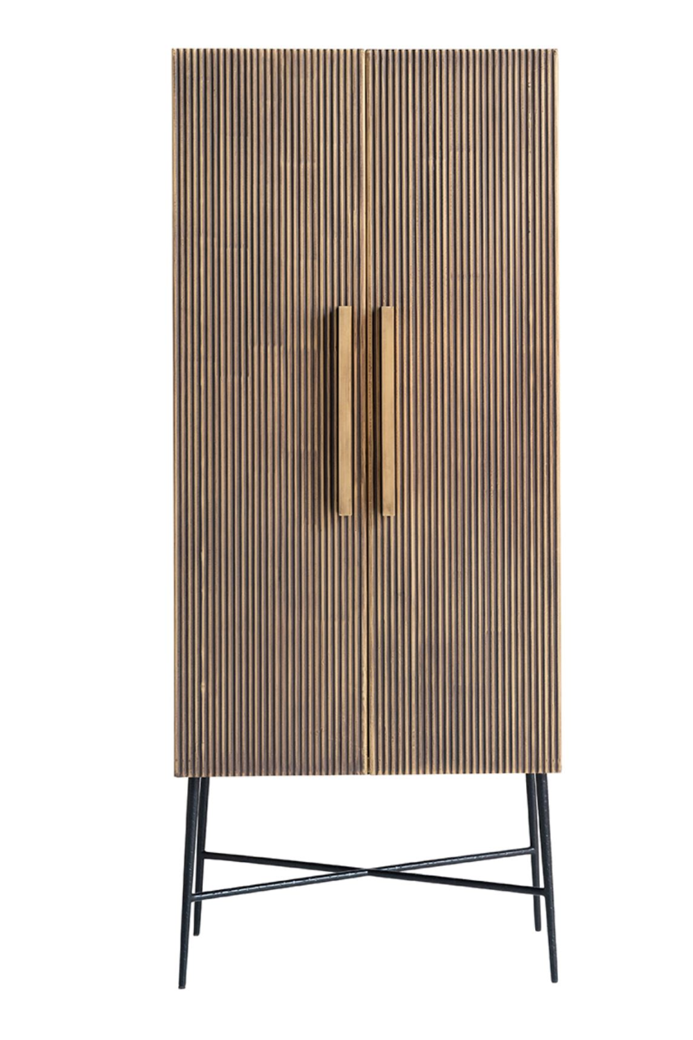 Brass 2-Door Modern Cabinet | OROA Ironville