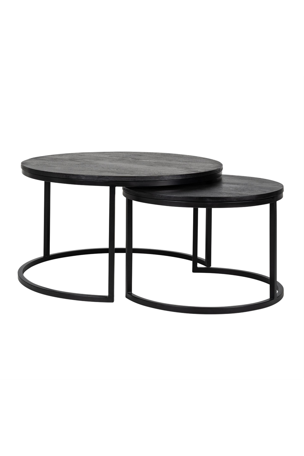 Round Black Nested Coffee Tables (2) | Richmond Interiors Catana | Oroa.com