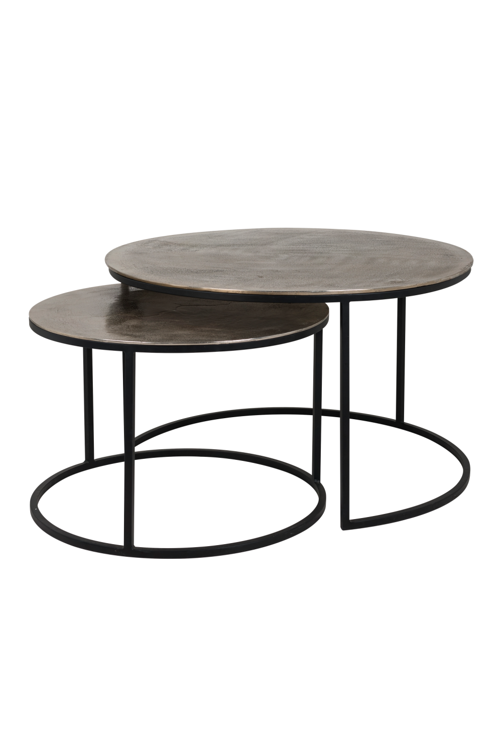 Round Gold Aluminum Nesting Coffee Table | OROA Asher | Oroa.com