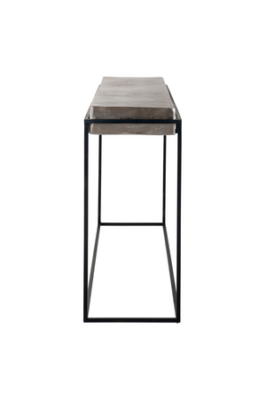 Champagne Gold Aluminum Console Table | Richmond Interiors Calloway | Oroa.com