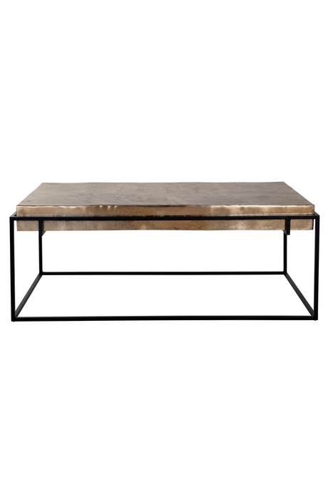 Rectangular Gold Aluminum Coffee Table | Richmond Interiors Calloway | Oroa.com