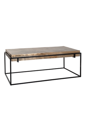 Rectangular Gold Aluminum Coffee Table | Richmond Interiors Calloway | Oroa.com
