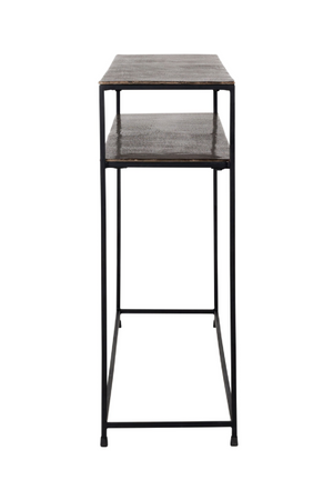 Champagne Gold Double Shelf Console Table | Richmond Interiors Chandon | OROA.com