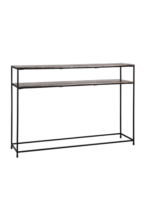 Champagne Gold Double Shelf Console Table | Richmond Interiors Chandon | OROA.com