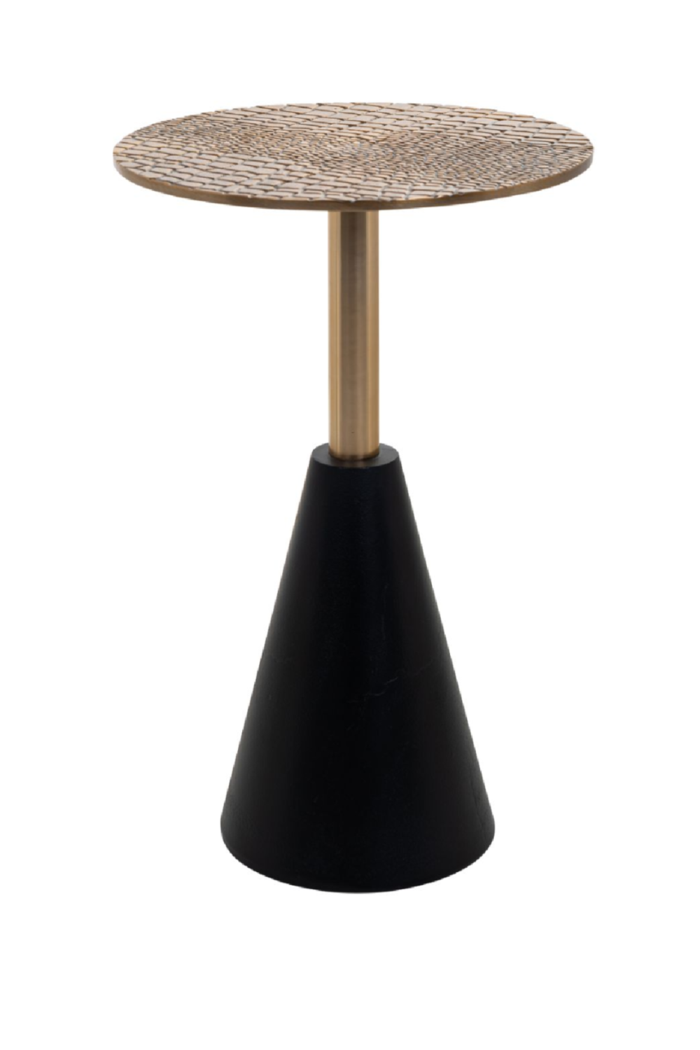 Golden Aluminum Pedestal Side Table M | OROA Cobra | OROA.com