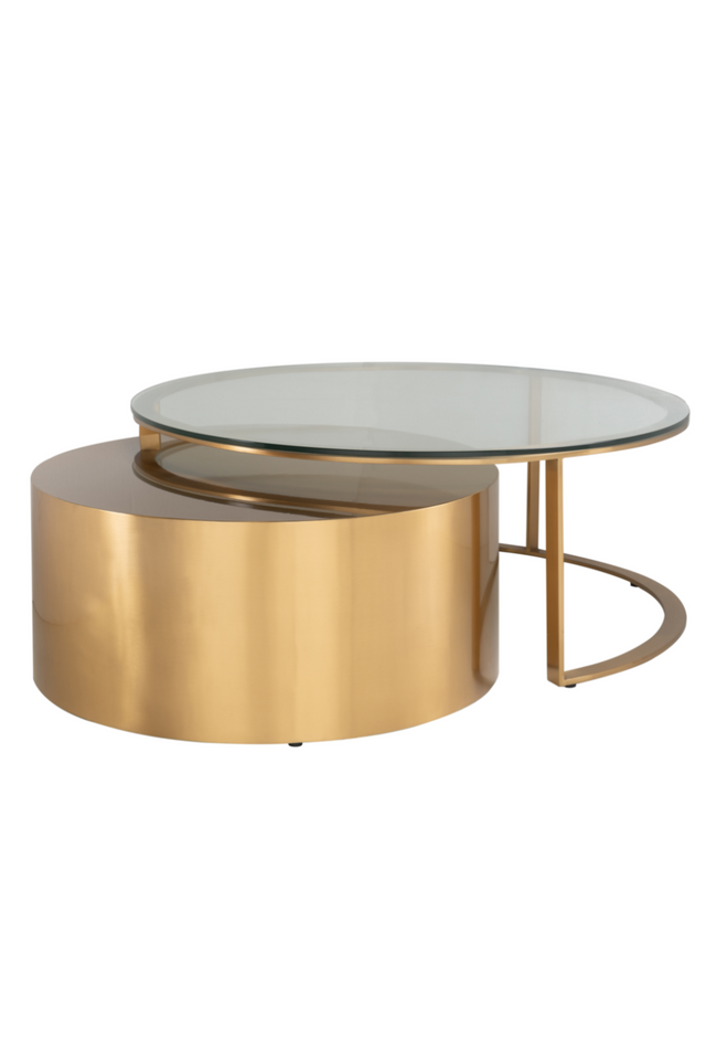 Round Golden Nesting Coffee Tables | Richmond Interiors Orlan | Oroa.com