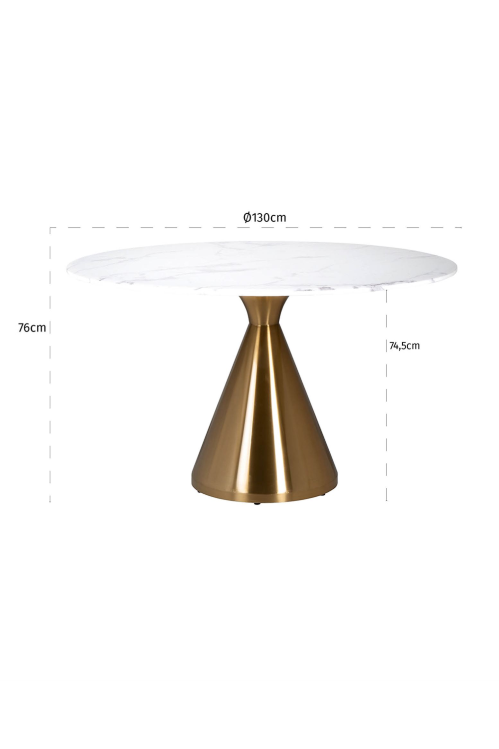 White Marble Gold Base Dining Table | Richmond Interiors Tenille | Oroa.com