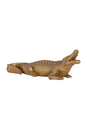 Gold Polyresin Reptile Deco Object S | Richmond Interiors Crocodile | OROA.com