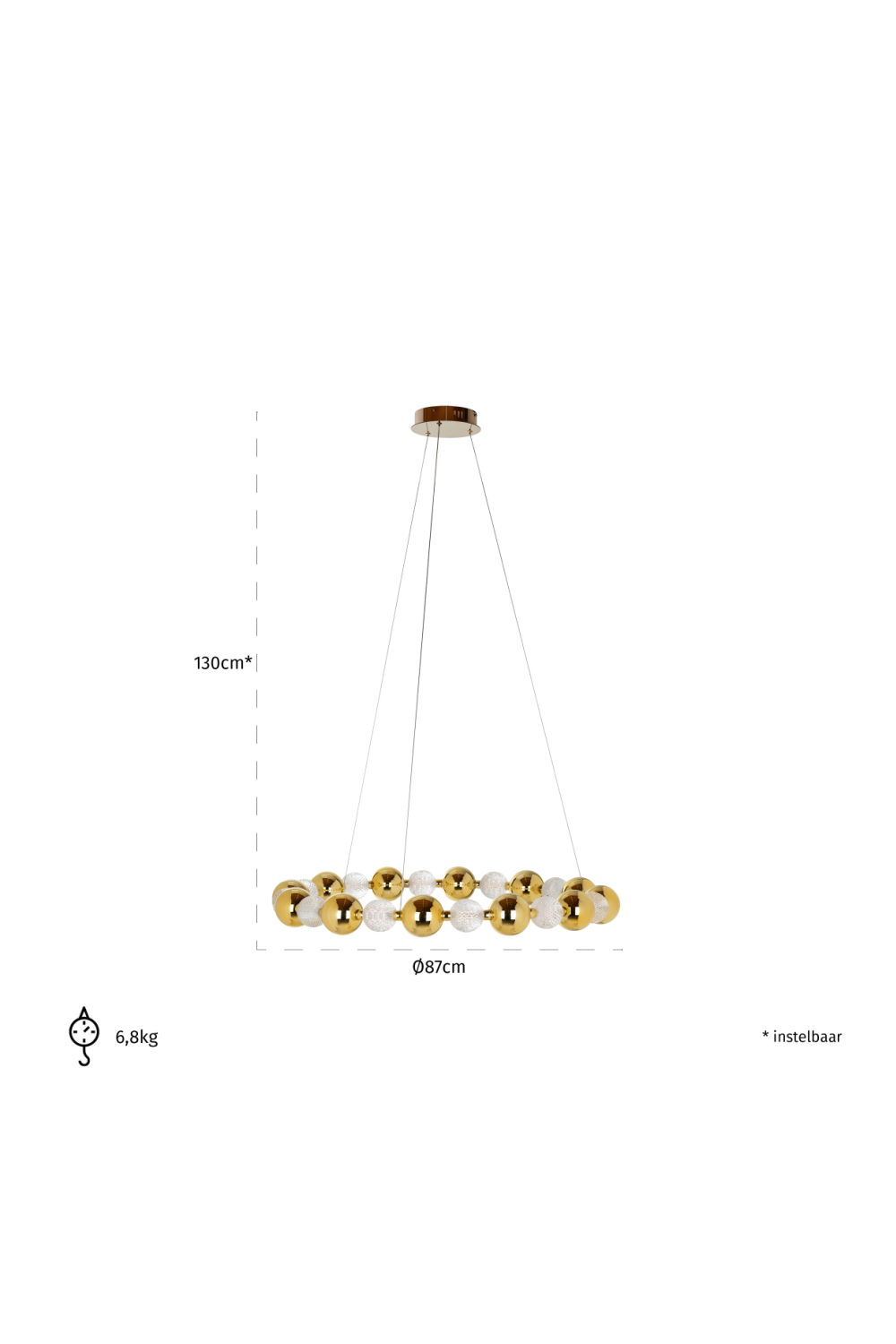 Connected Gold Spheres Hanging Lamp | OROA Chanda | OROA.com