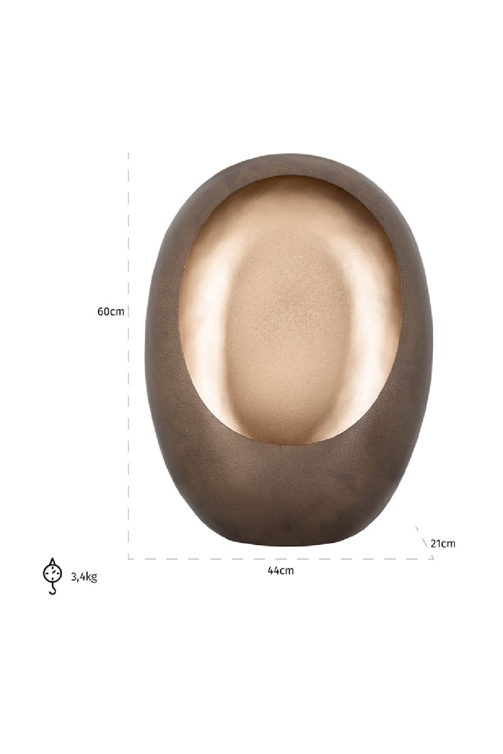 Bronze Gold Oval Candlestick L | OROA Xemm | Oroa.com