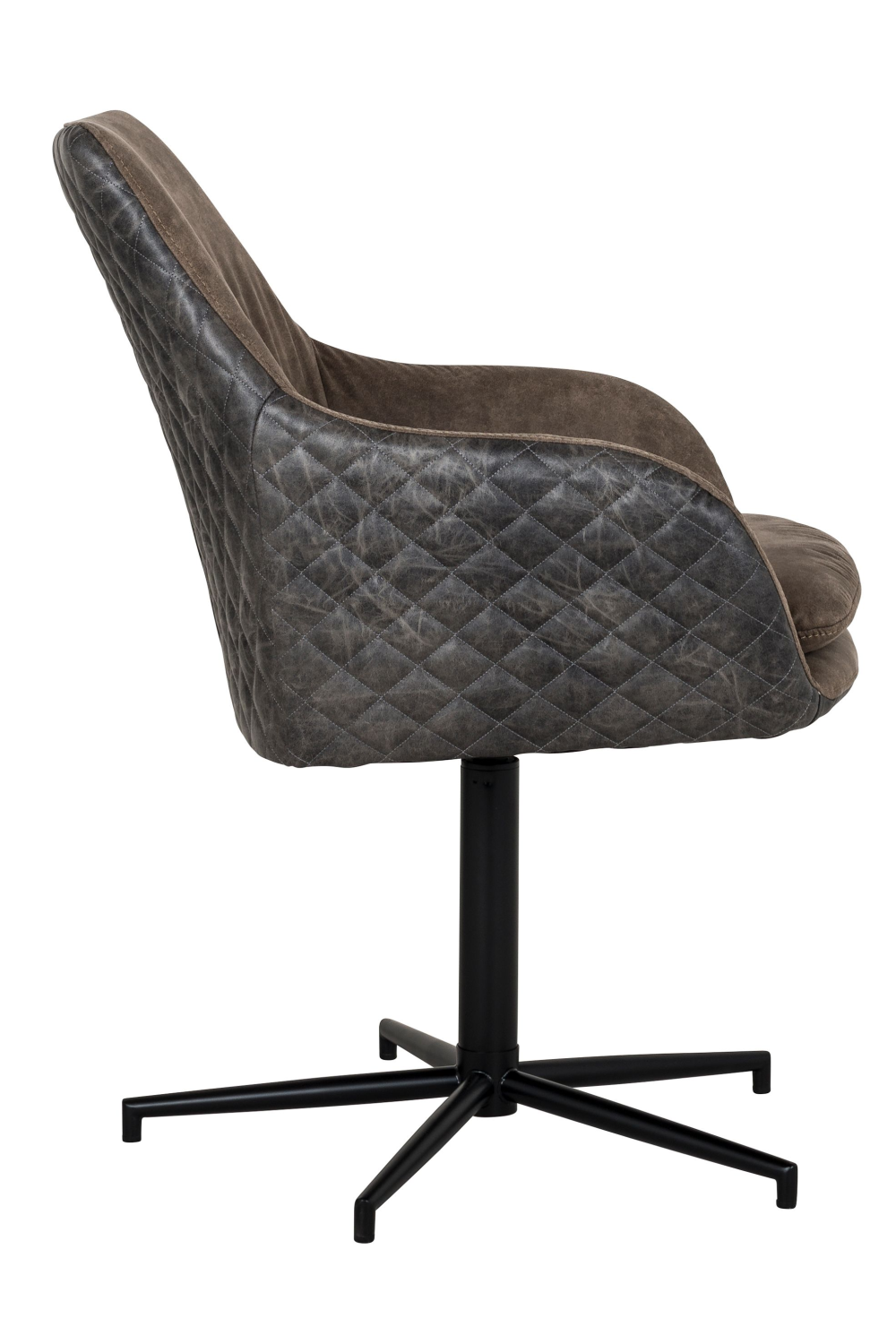 Brown Leather Rotatable Chair | OROA Lucy | OROA.com