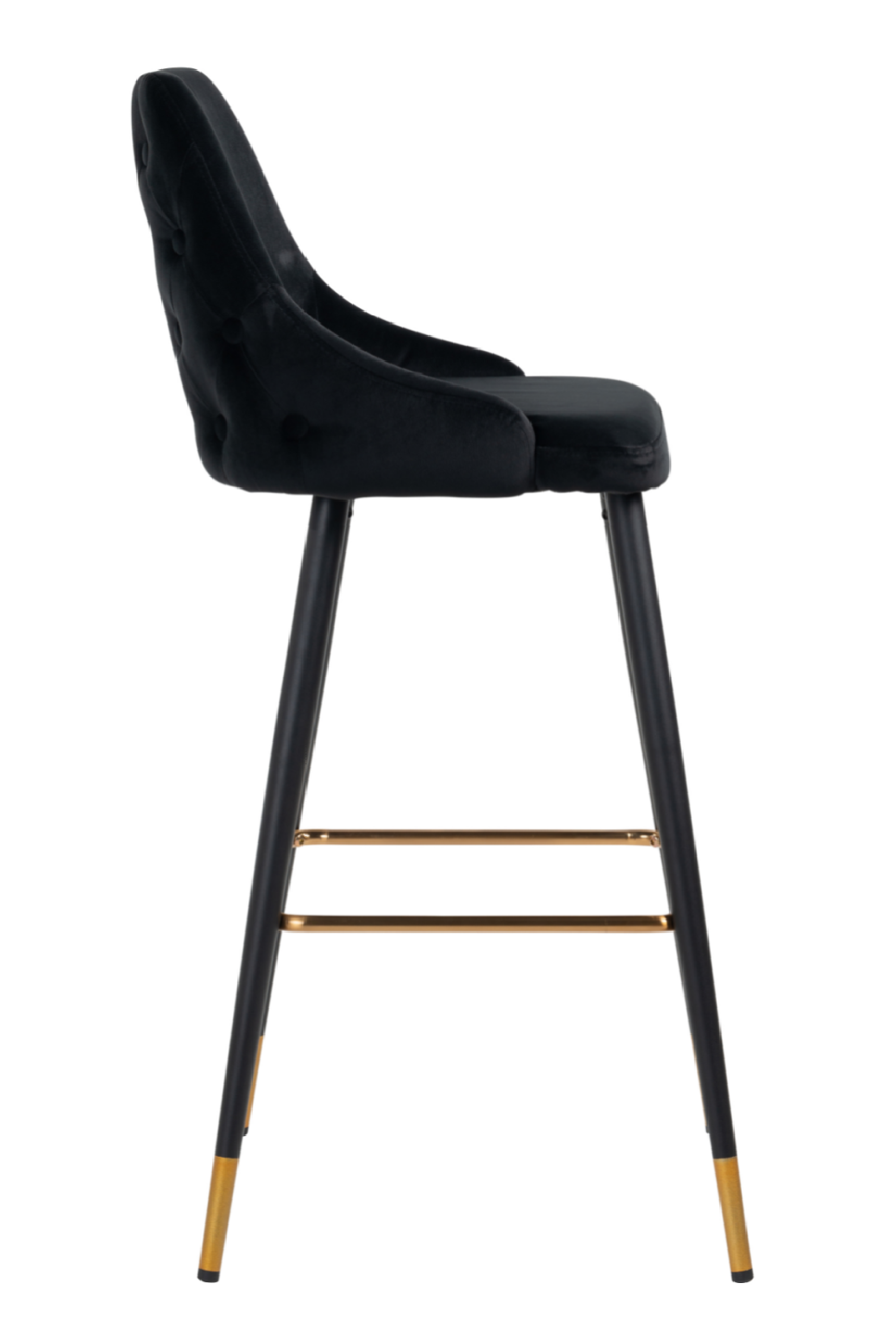 Black Velvet Gold Accent Bar Stool | OROA Imani | OROA