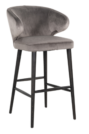 Stone Velvet Bar Stool | Richmond Interiors Indigo | OROA.com