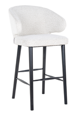 White Bouclé Bar Stool | Richmond Interiors Indigo | OROA.com