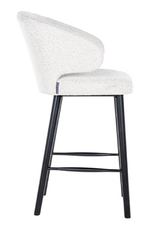 White Bouclé Bar Stool | Richmond Interiors Indigo | OROA.com