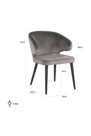 Velvet Upholstered Dining Chair | Richmond Interiors Indigo | Oroa.com