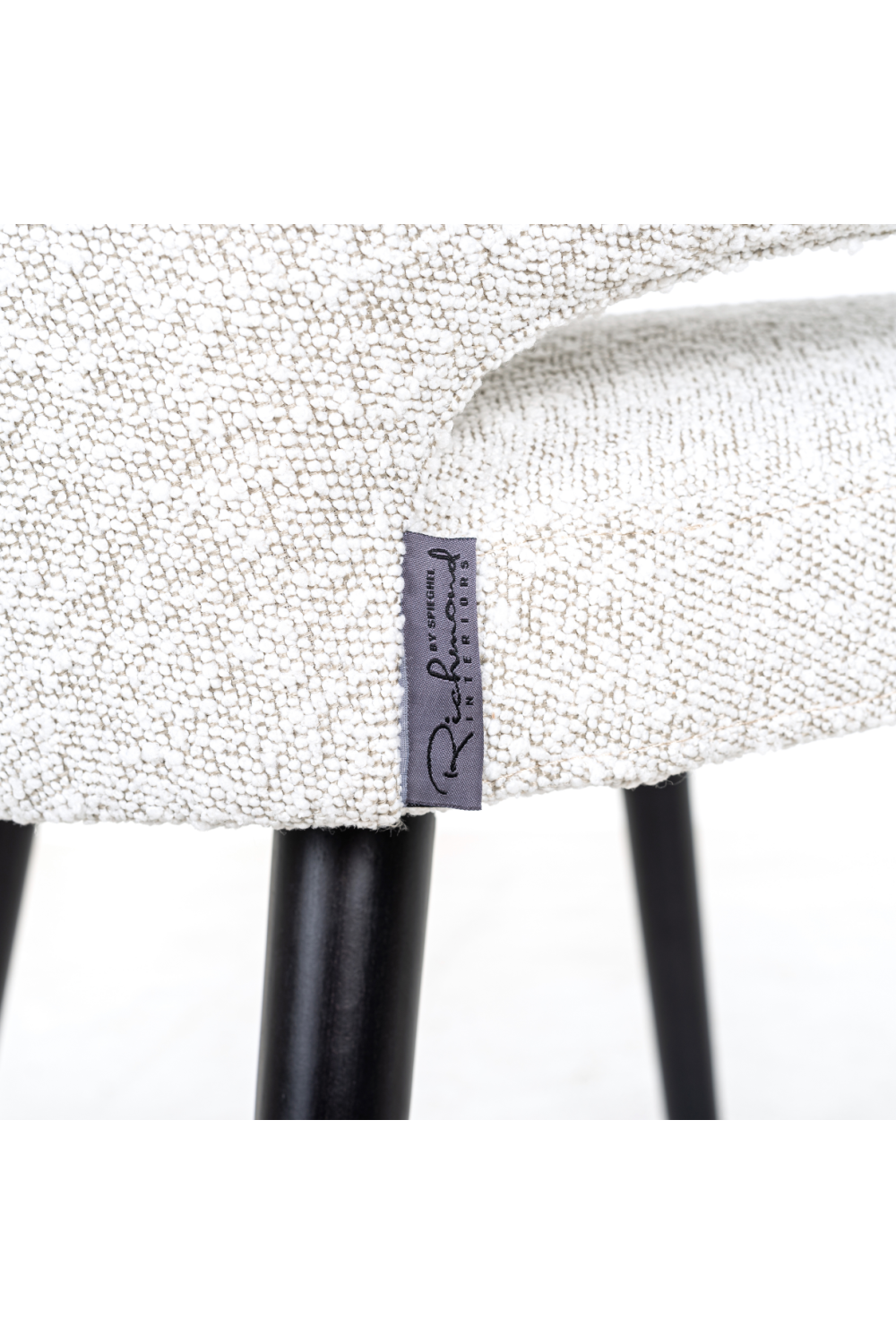 White Bouclé Modern Dining Chair | OROA Indigo | OROA