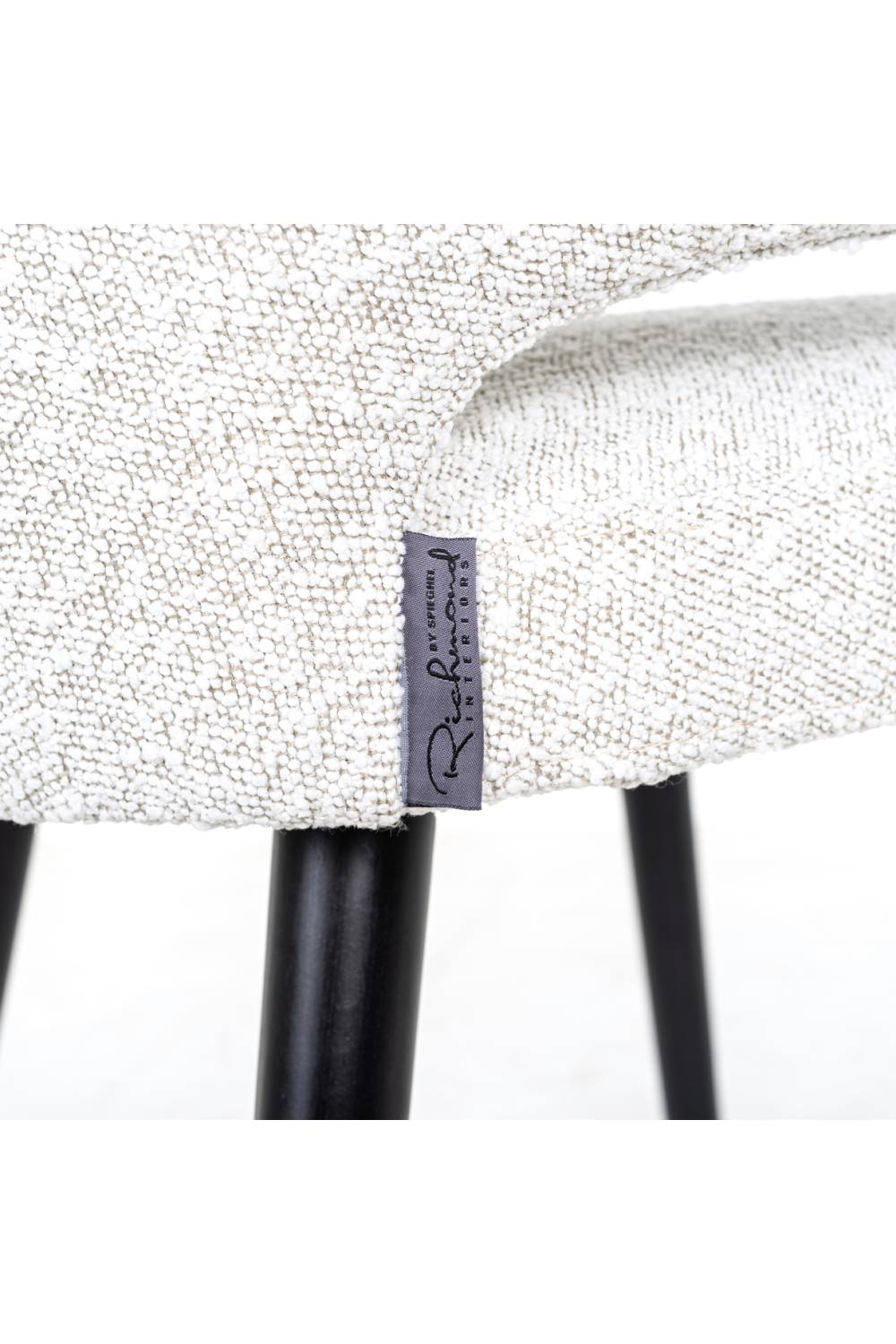 White Bouclé Modern Dining Chair | Richmond Interiors Indigo | OROA