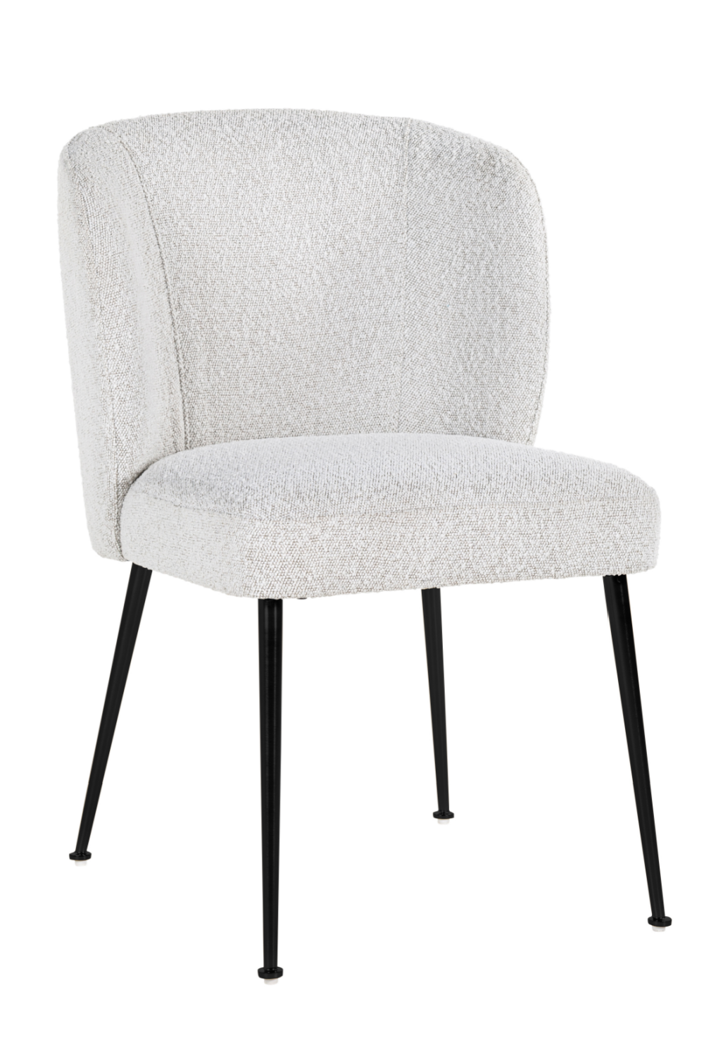 Black Leg White Bouclé Chair | OROA Fallon | OROA.com