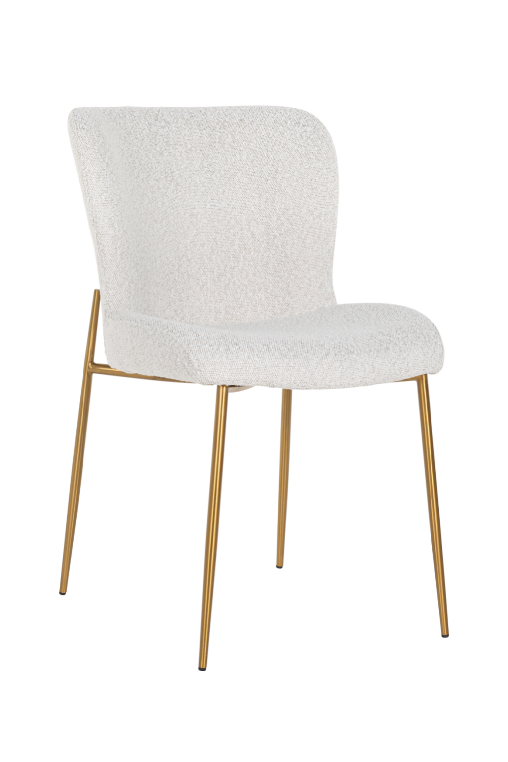 White Bouclé Contemporary Dining Chair | OROA Odessa | OROA.com