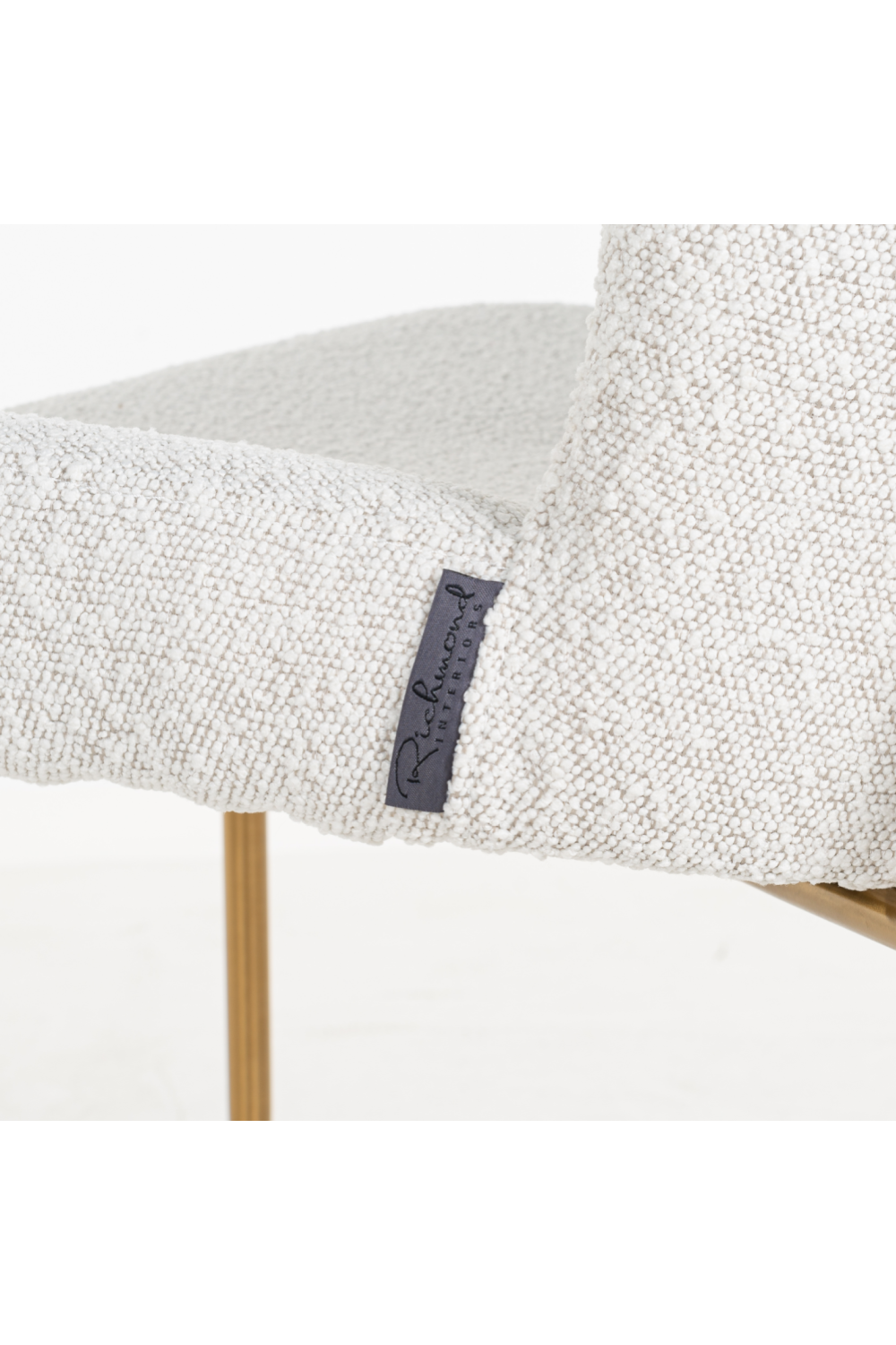 White Bouclé Contemporary Dining Chair | OROA Odessa | OROA.com