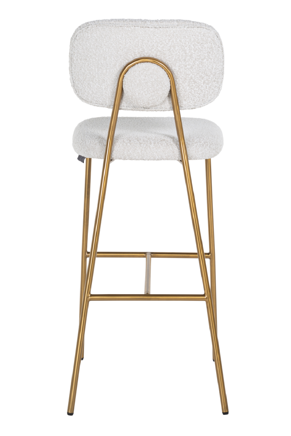 White Bouclé Gold Framed Bar Stool | OROA Xenia | OROA.com