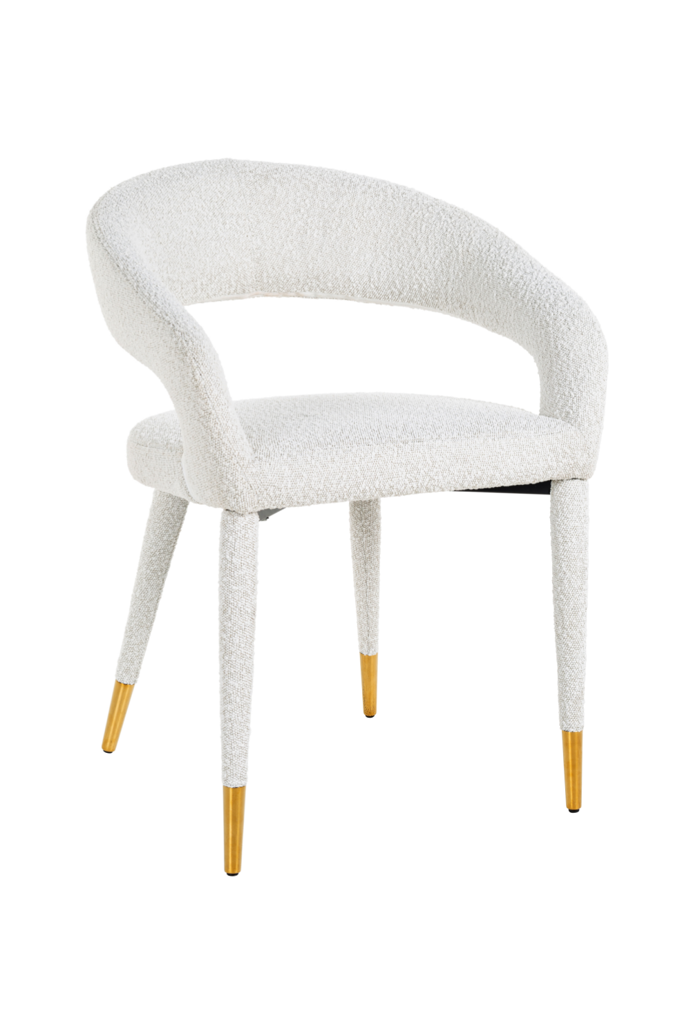 White Bouclé Urban Modern Armchair | OROA Gia | OROA.com